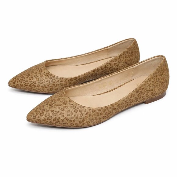 GAL Slip-On Tan Leopard Toe Flats Ballerina  Sz 8